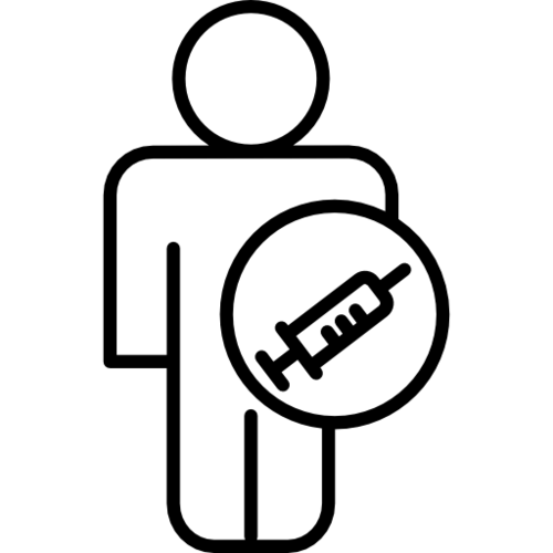 Male outline with syringe symbol 31481